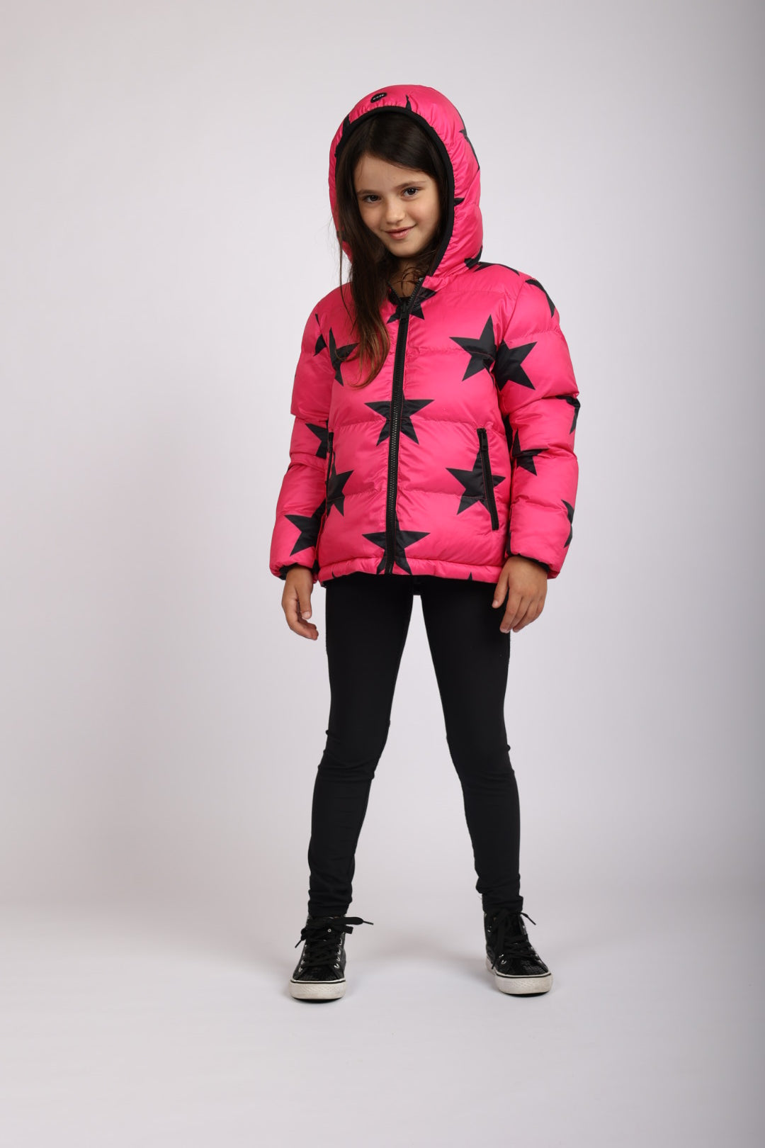 Stars Print Kids Hooded Coat
